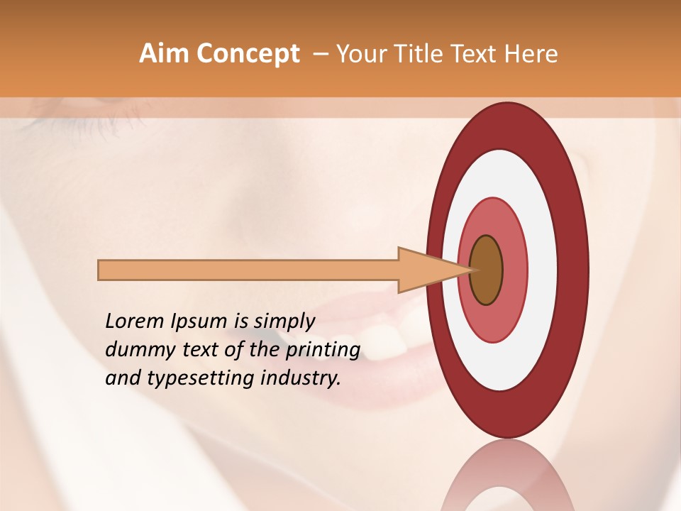 Close Up Smiling Young Woman PowerPoint Template