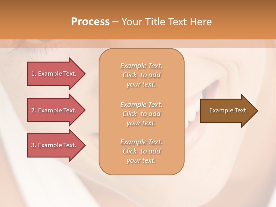 Close Up Smiling Young Woman PowerPoint Template