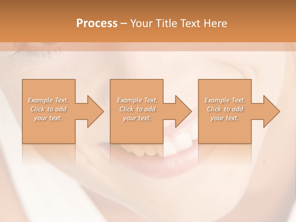 Close Up Smiling Young Woman PowerPoint Template