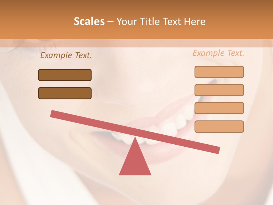 Close Up Smiling Young Woman PowerPoint Template