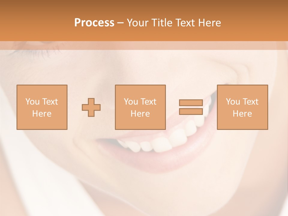 Close Up Smiling Young Woman PowerPoint Template