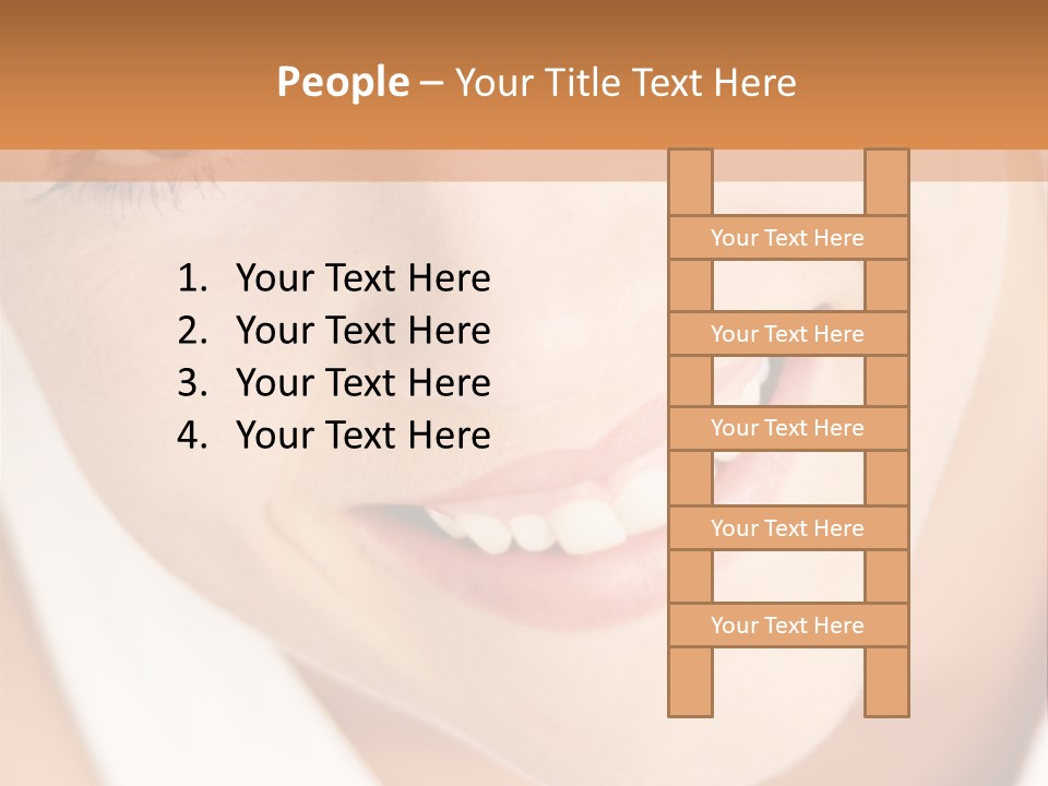 Close Up Smiling Young Woman PowerPoint Template