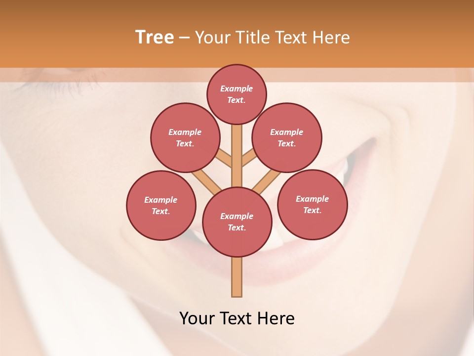 Close Up Smiling Young Woman PowerPoint Template