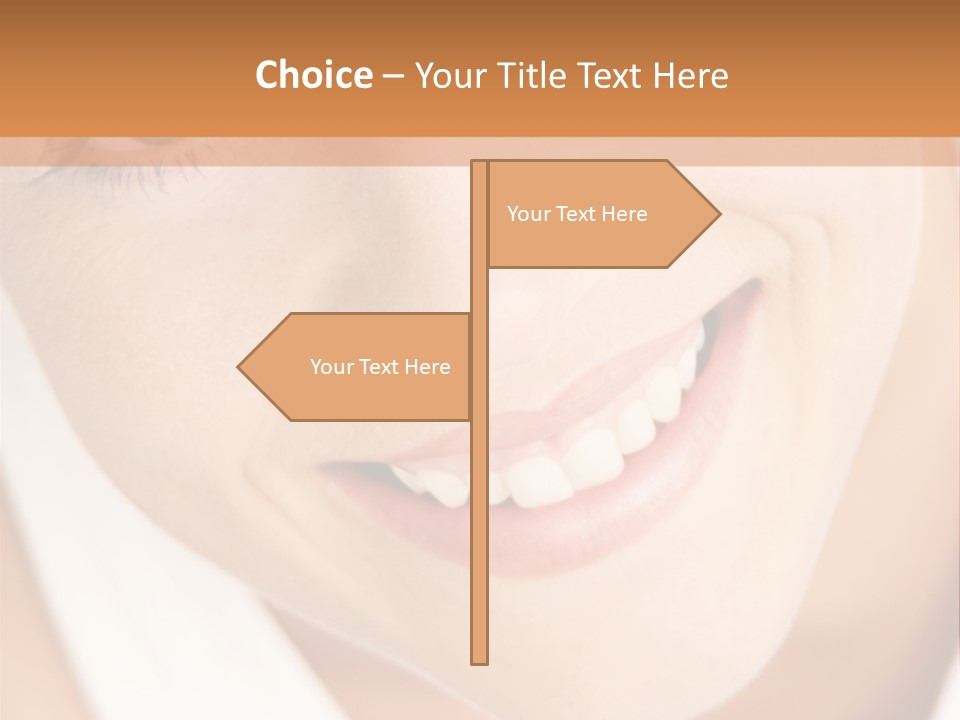 Close Up Smiling Young Woman PowerPoint Template
