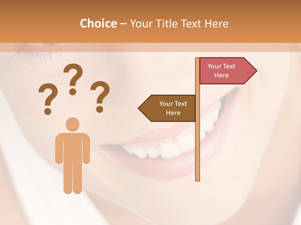Close Up Smiling Young Woman PowerPoint Template