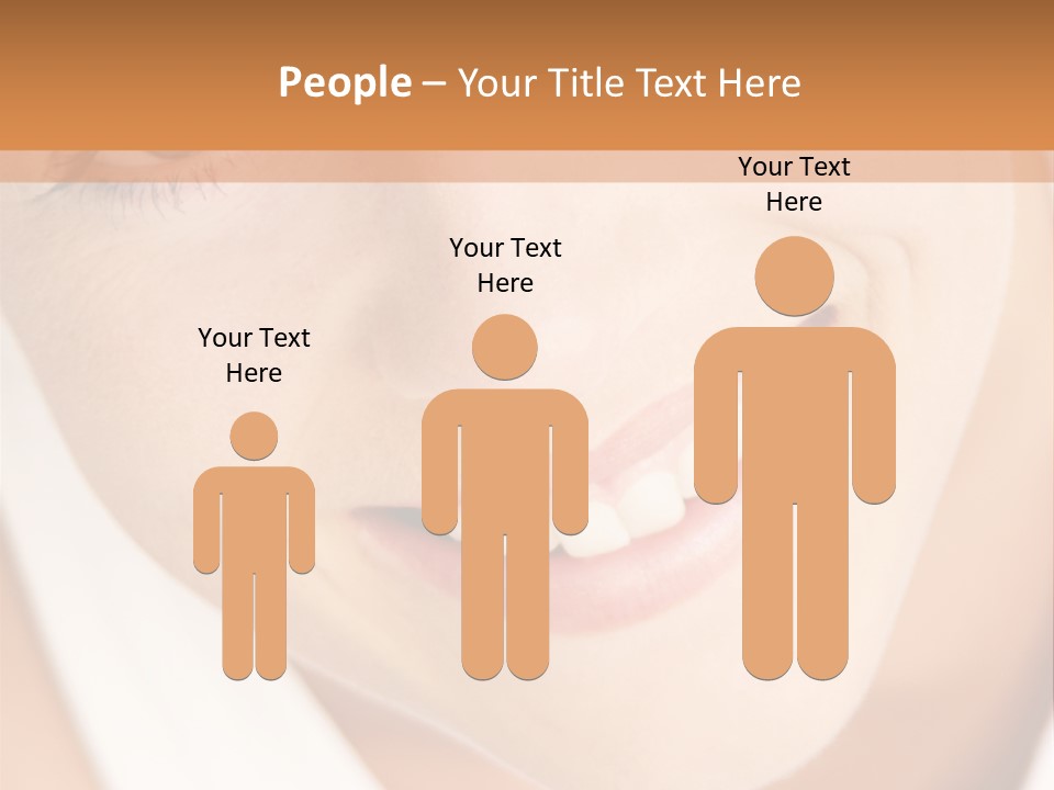 Close Up Smiling Young Woman PowerPoint Template