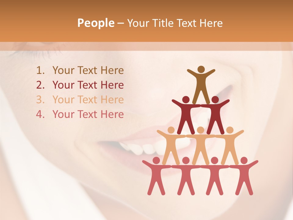 Close Up Smiling Young Woman PowerPoint Template