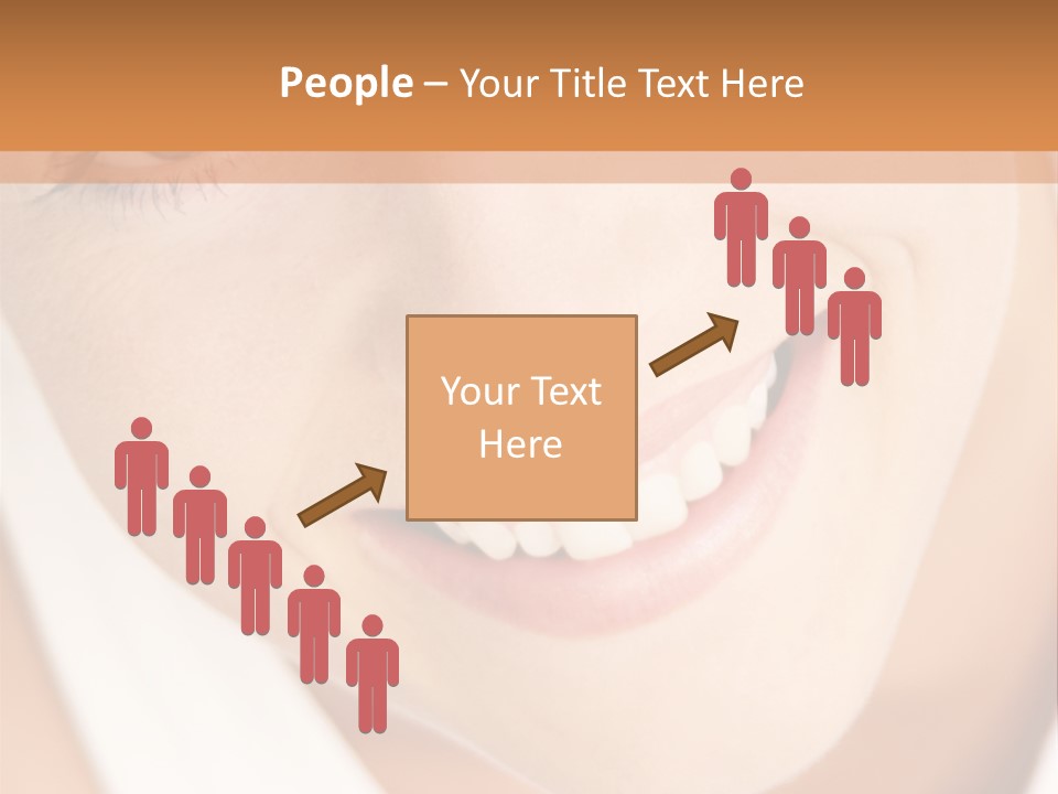 Close Up Smiling Young Woman PowerPoint Template