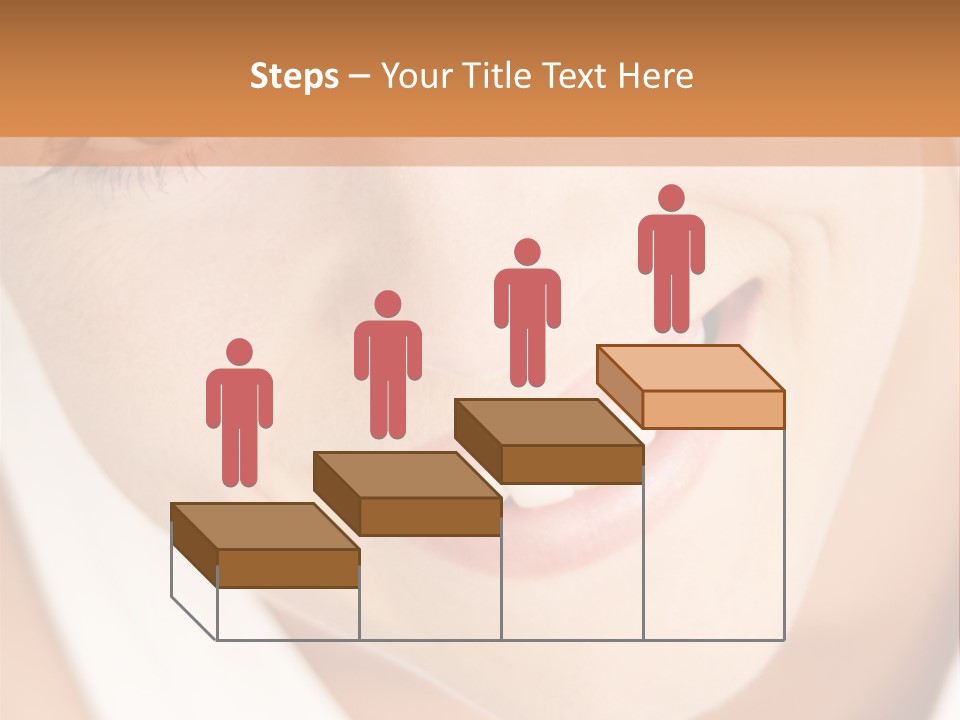 Close Up Smiling Young Woman PowerPoint Template