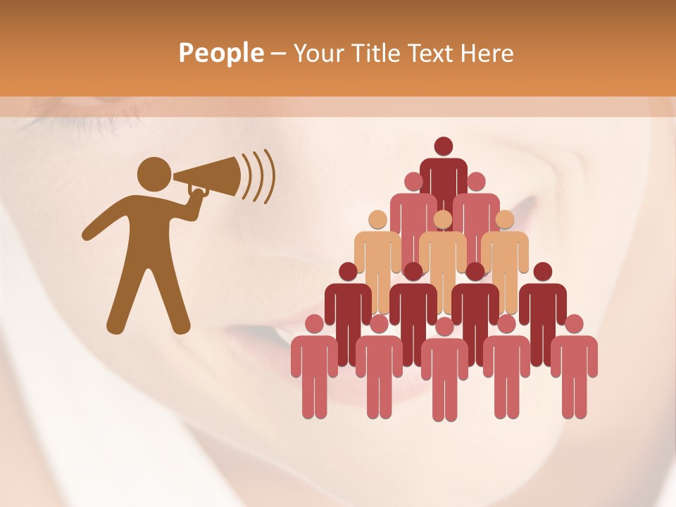 Close Up Smiling Young Woman PowerPoint Template