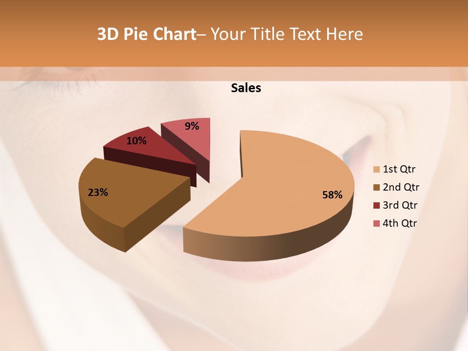 Close Up Smiling Young Woman PowerPoint Template