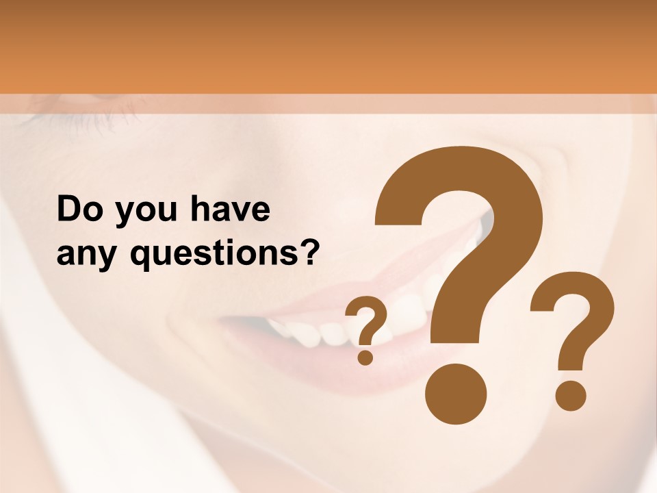 Close Up Smiling Young Woman PowerPoint Template