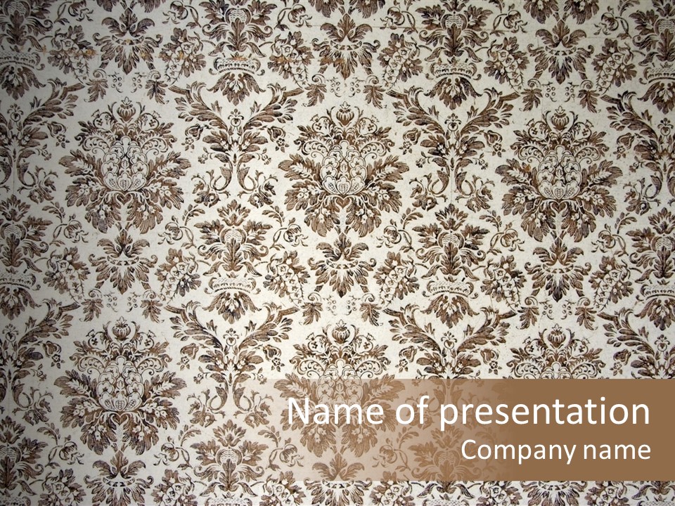 Vintage Wallpaper - With Brown Ornaments PowerPoint Template