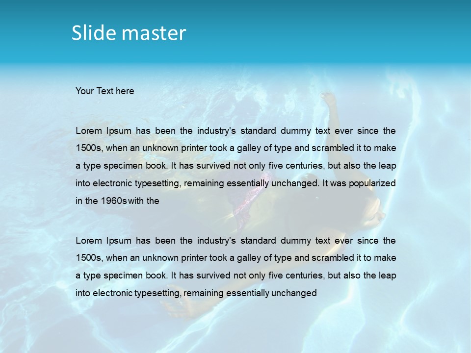 Girl Swimming Underwater In A Swimming Pool PowerPoint Template