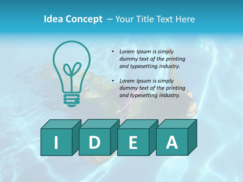 Girl Swimming Underwater In A Swimming Pool PowerPoint Template