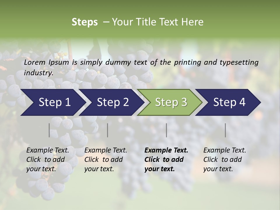 Merlot Grapes On Vine In Vineyard PowerPoint Template