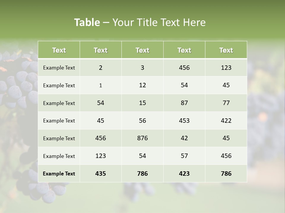 Merlot Grapes On Vine In Vineyard PowerPoint Template