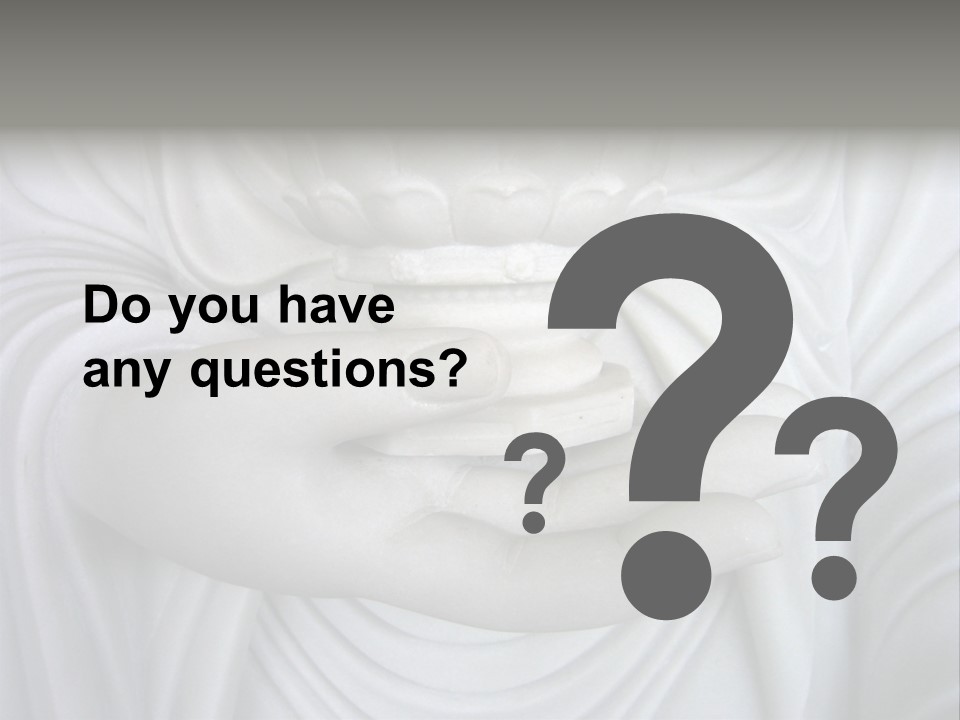 A Person Holding A Statue With Their Hands PowerPoint Template