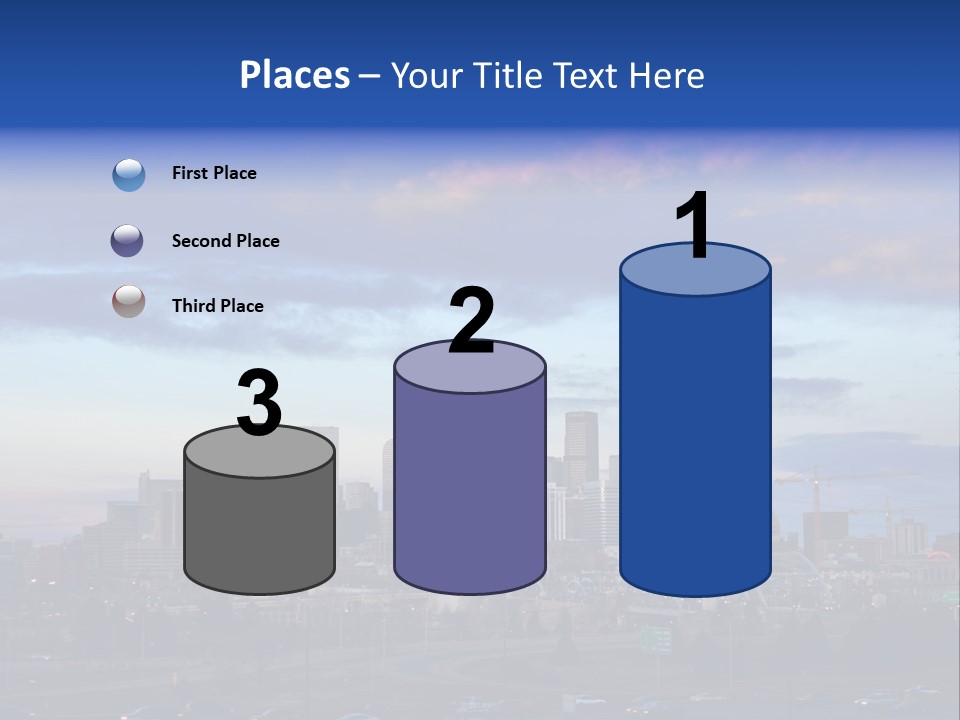 Denver, Colorado Downtown Skyline At Sunset PowerPoint Template