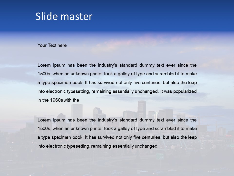 Denver, Colorado Downtown Skyline At Sunset PowerPoint Template