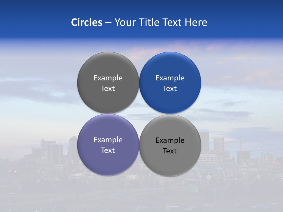Denver, Colorado Downtown Skyline At Sunset PowerPoint Template