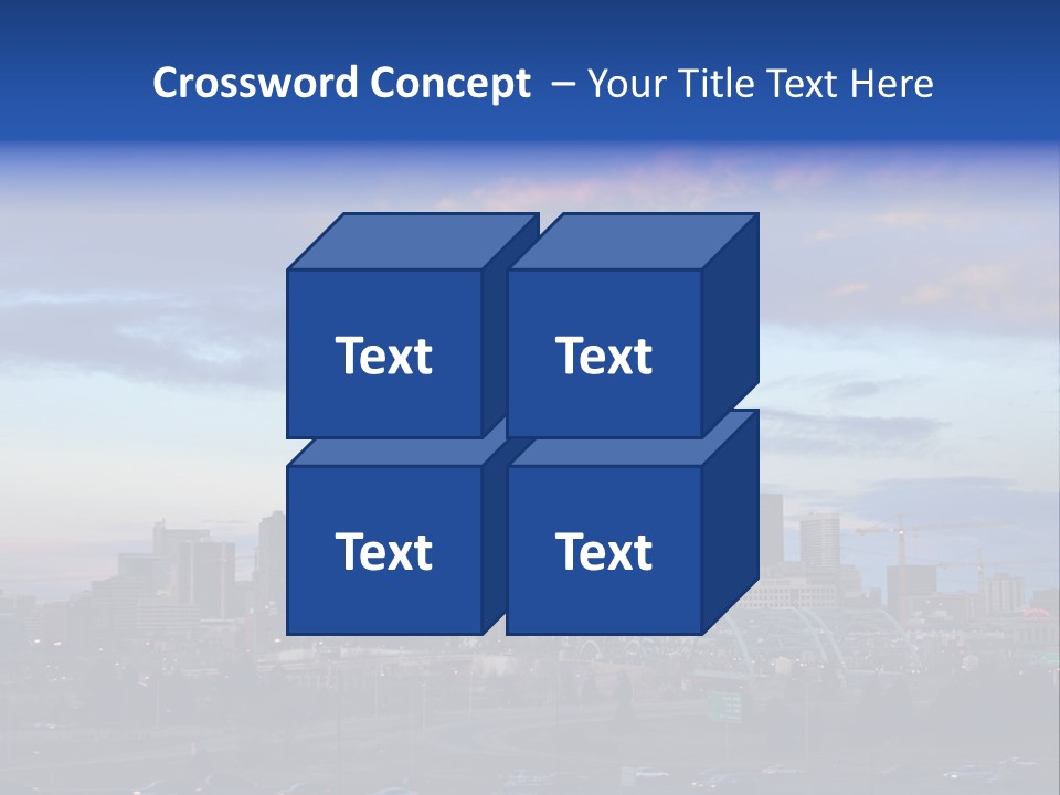 Denver, Colorado Downtown Skyline At Sunset PowerPoint Template