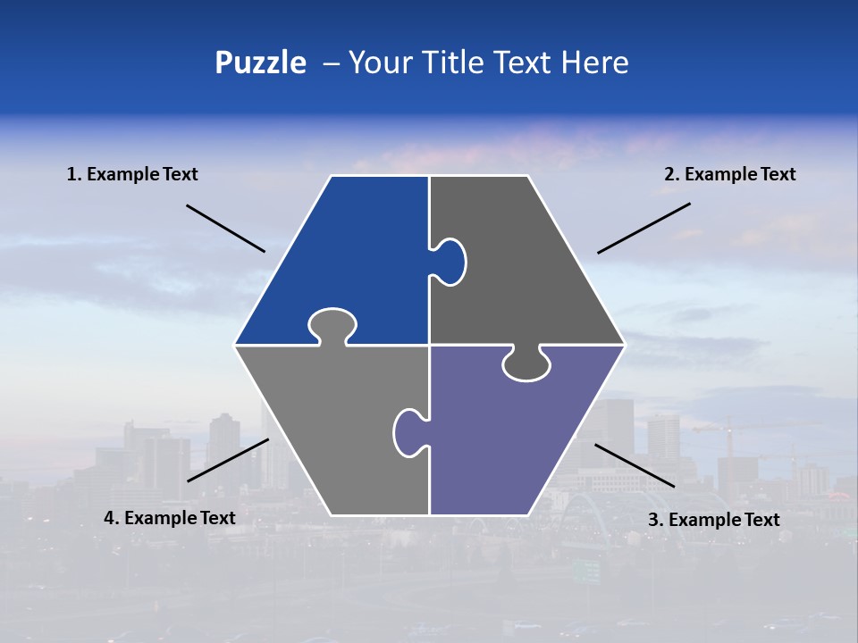 Denver, Colorado Downtown Skyline At Sunset PowerPoint Template