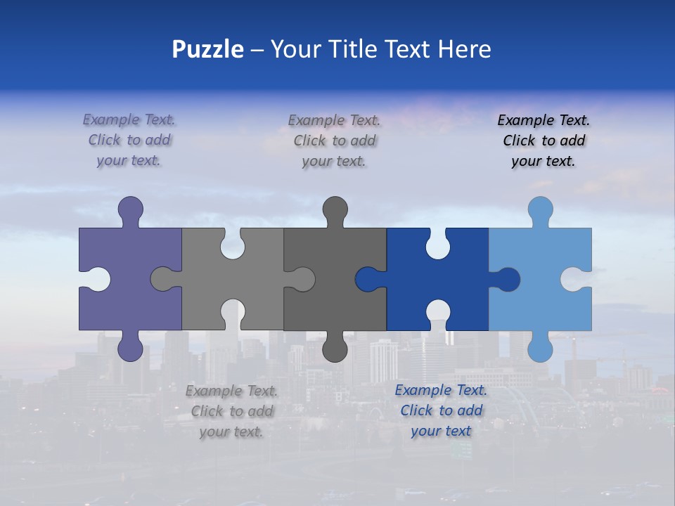 Denver, Colorado Downtown Skyline At Sunset PowerPoint Template