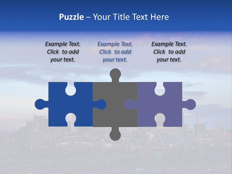 Denver, Colorado Downtown Skyline At Sunset PowerPoint Template