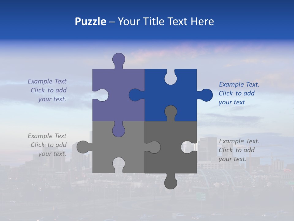 Denver, Colorado Downtown Skyline At Sunset PowerPoint Template