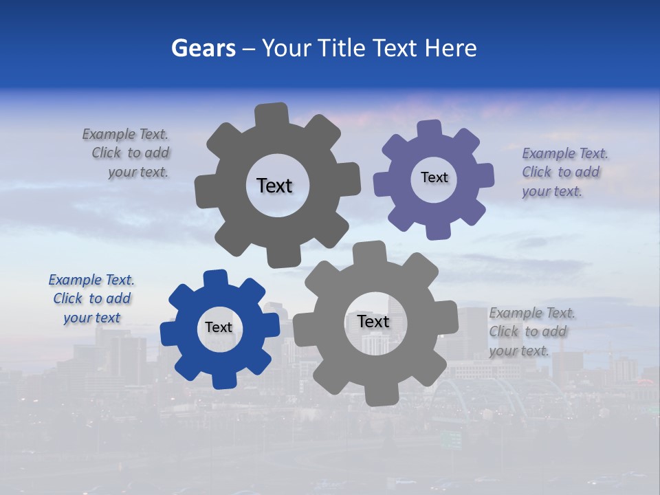 Denver, Colorado Downtown Skyline At Sunset PowerPoint Template