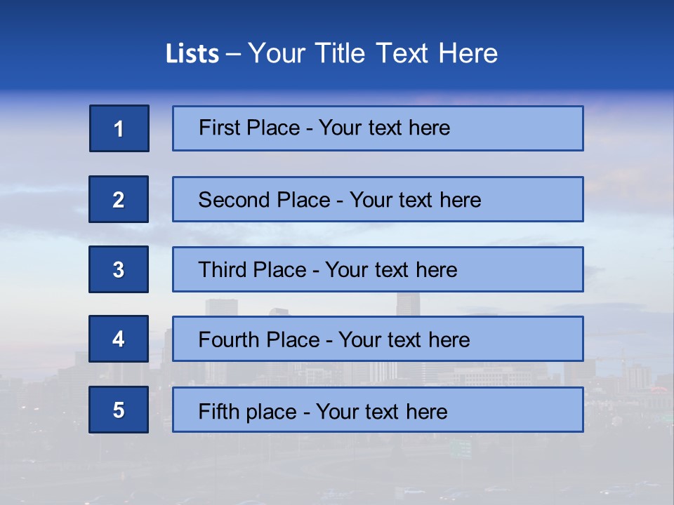 Denver, Colorado Downtown Skyline At Sunset PowerPoint Template