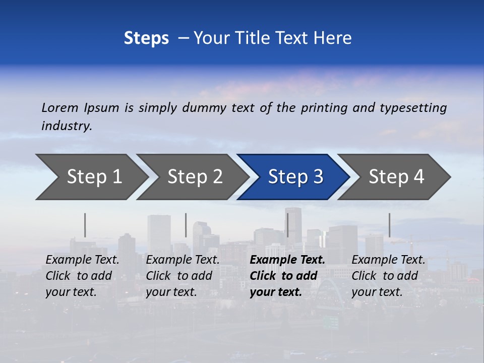 Denver, Colorado Downtown Skyline At Sunset PowerPoint Template