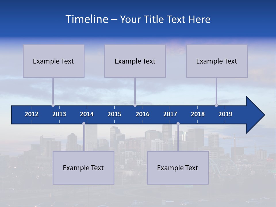 Denver, Colorado Downtown Skyline At Sunset PowerPoint Template