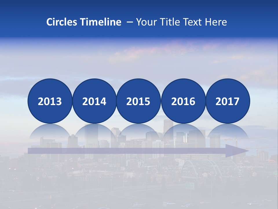 Denver, Colorado Downtown Skyline At Sunset PowerPoint Template