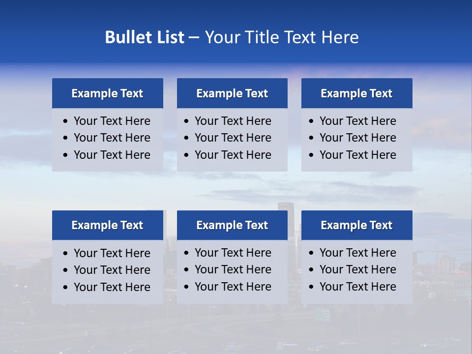 Denver, Colorado Downtown Skyline At Sunset PowerPoint Template