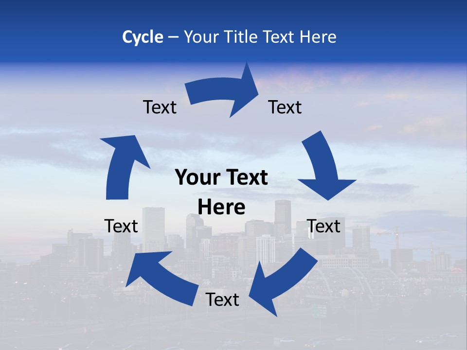 Denver, Colorado Downtown Skyline At Sunset PowerPoint Template