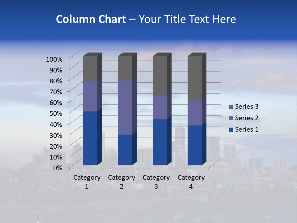 Denver, Colorado Downtown Skyline At Sunset PowerPoint Template