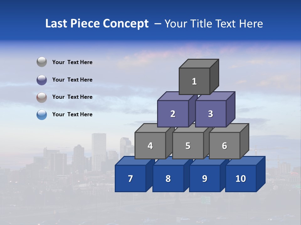 Denver, Colorado Downtown Skyline At Sunset PowerPoint Template
