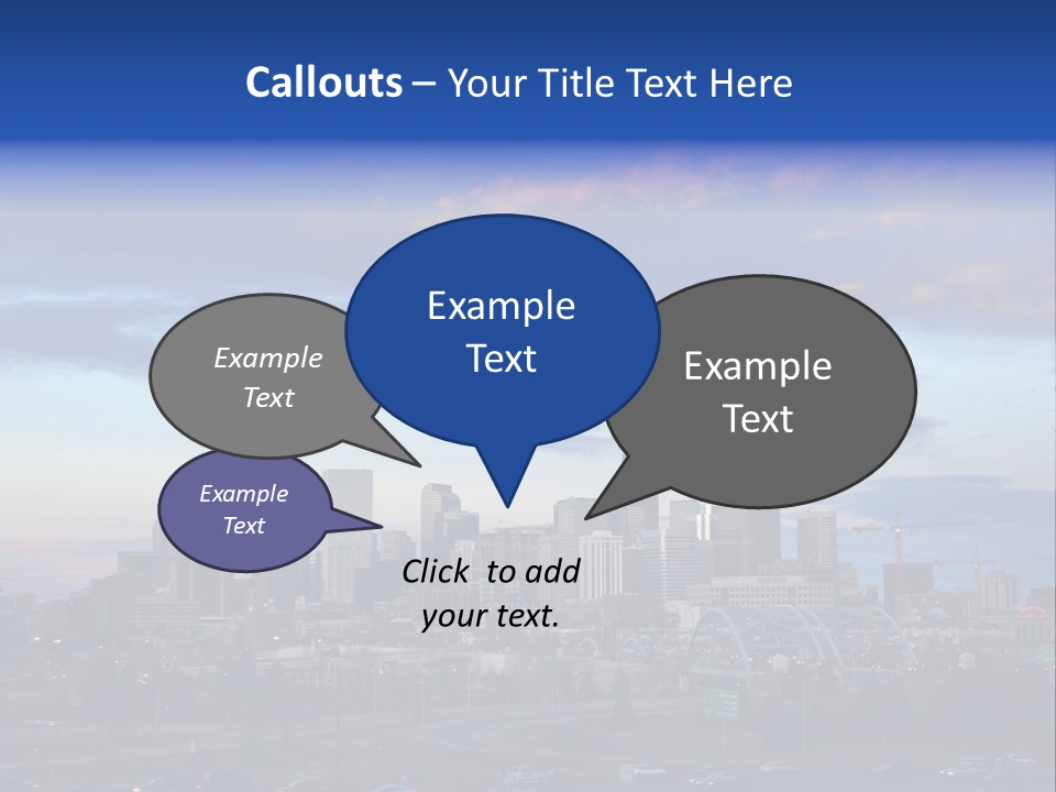Denver, Colorado Downtown Skyline At Sunset PowerPoint Template