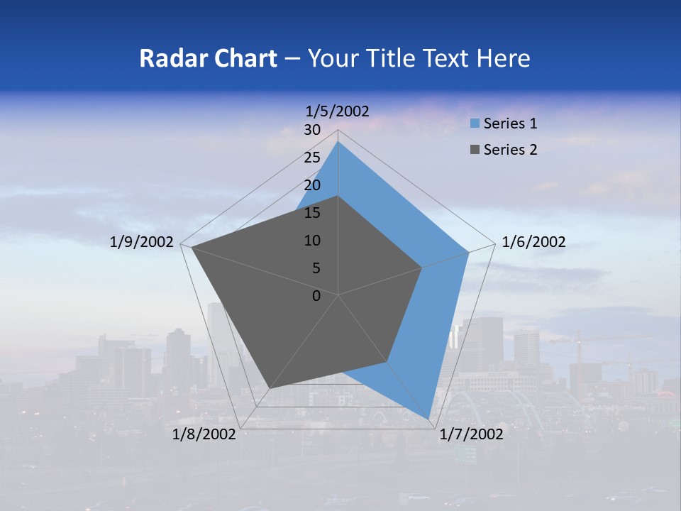 Denver, Colorado Downtown Skyline At Sunset PowerPoint Template