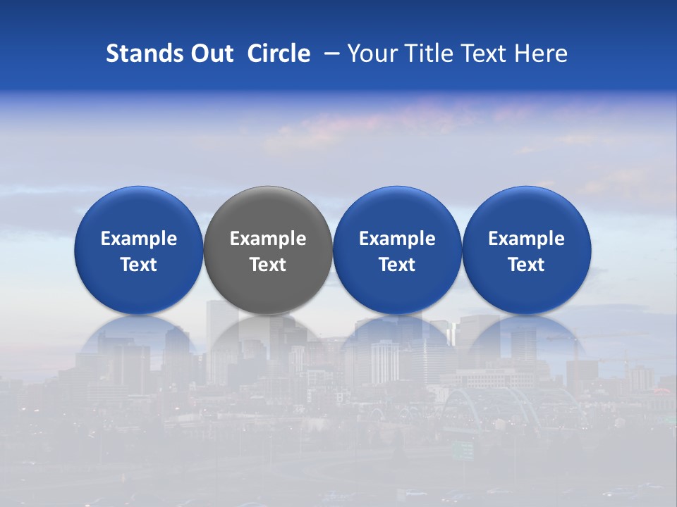 Denver, Colorado Downtown Skyline At Sunset PowerPoint Template