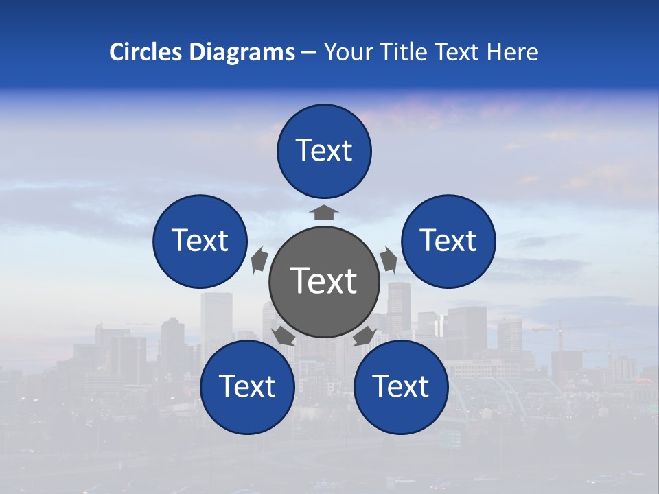 Denver, Colorado Downtown Skyline At Sunset PowerPoint Template