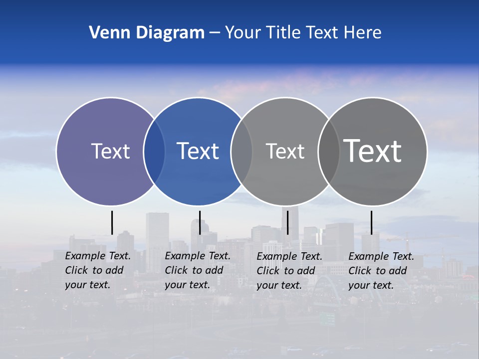 Denver, Colorado Downtown Skyline At Sunset PowerPoint Template