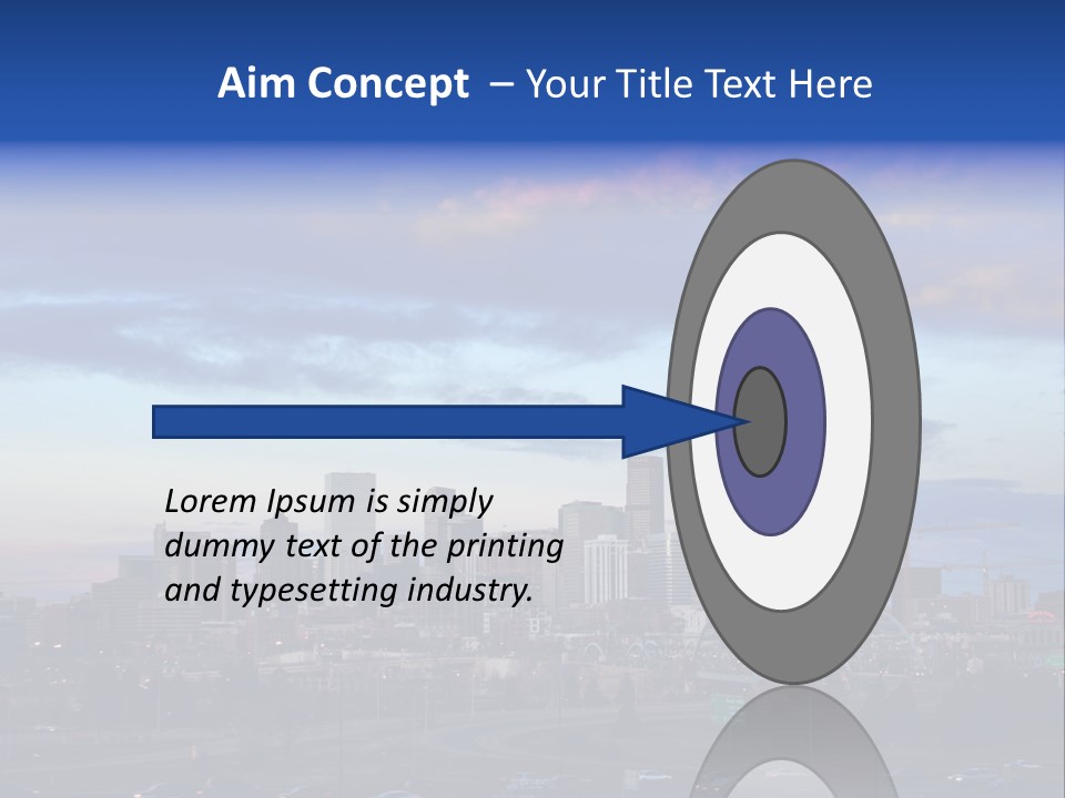 Denver, Colorado Downtown Skyline At Sunset PowerPoint Template