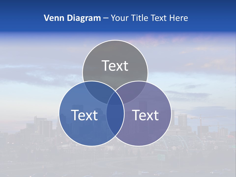 Denver, Colorado Downtown Skyline At Sunset PowerPoint Template