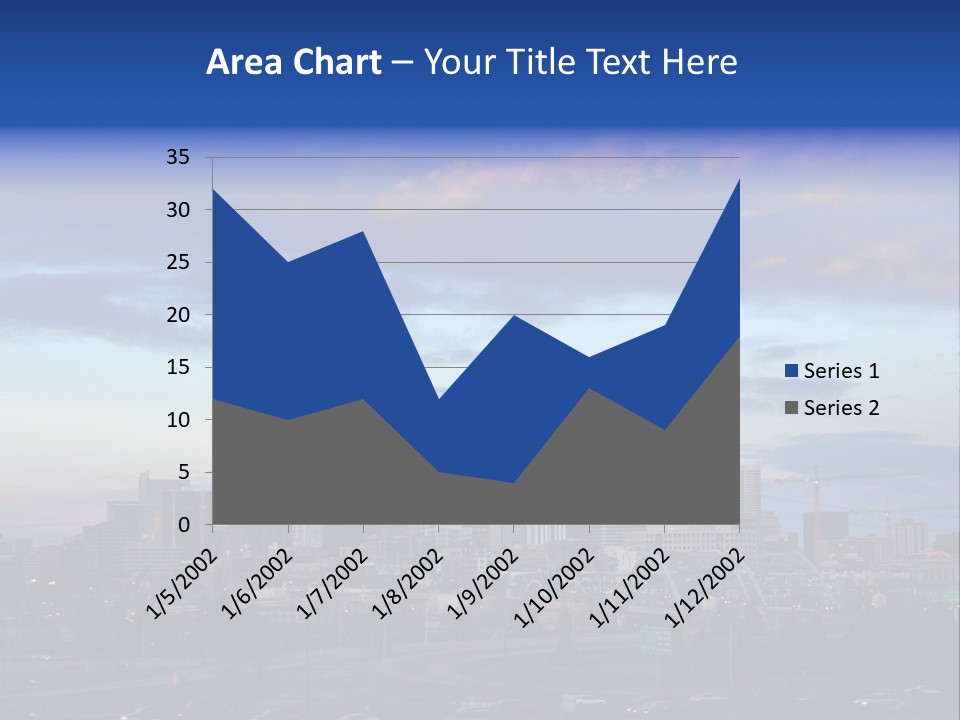 Denver, Colorado Downtown Skyline At Sunset PowerPoint Template
