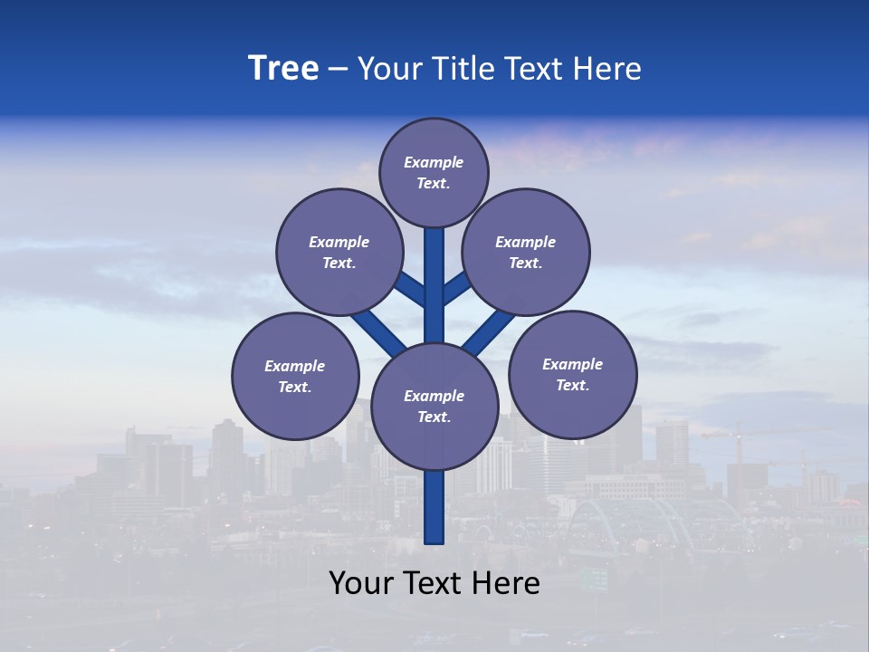 Denver, Colorado Downtown Skyline At Sunset PowerPoint Template