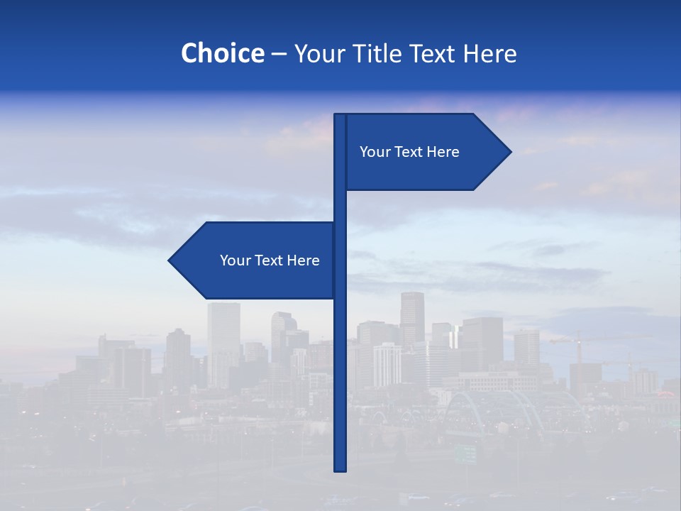 Denver, Colorado Downtown Skyline At Sunset PowerPoint Template