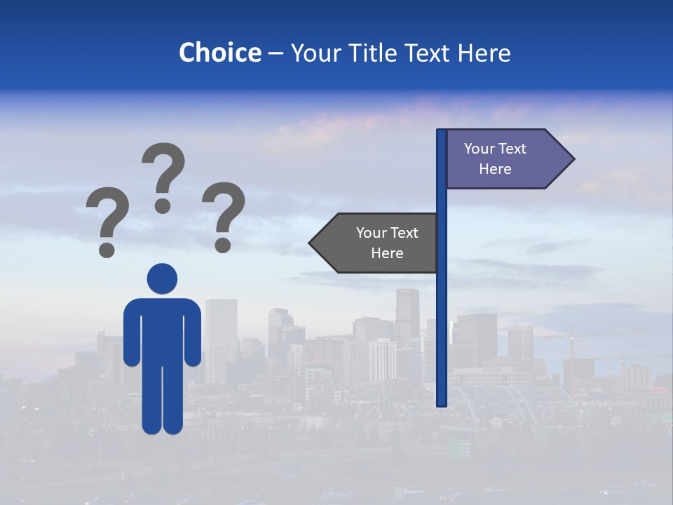 Denver, Colorado Downtown Skyline At Sunset PowerPoint Template